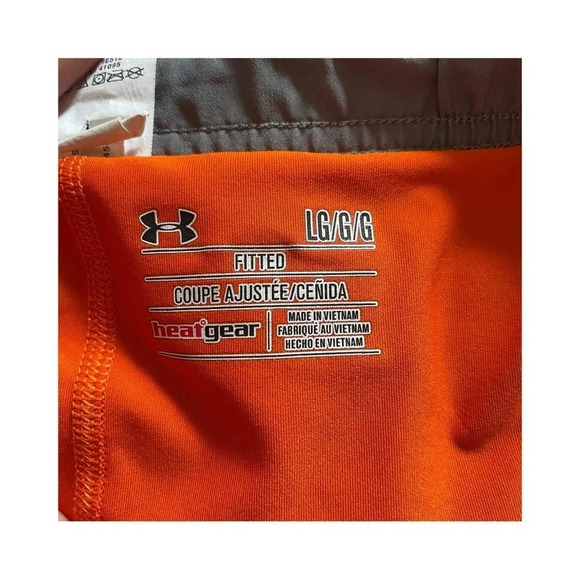 Under Armour Men’s Large Dark gray and orange fitted Athletic Shorts - Picture 7 of 10